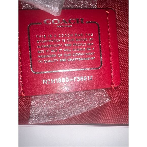 🔥🎁NWT! Coach STANTON Carryall Handbag Sig Canvas Khaki/True Red Msrp:$375.00 - Picture 7 of 8